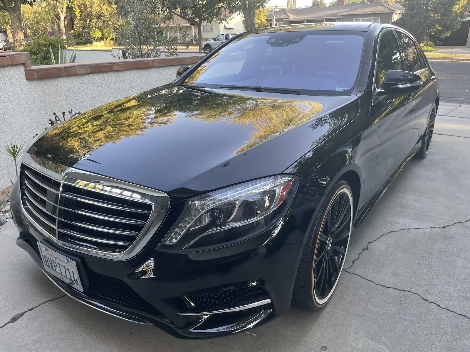 Black Mercedes-Benz S-Class with corrected paint
